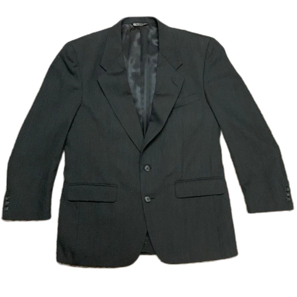 Christian Dior Men's Dark Gray Blue Pinstripe Wool 2 Piece Business Suit Sz 40R